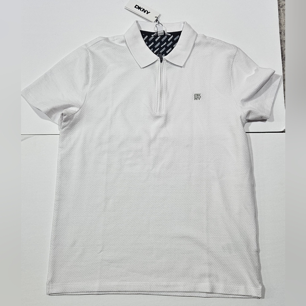 DKNY Men's White Polo Shirt M